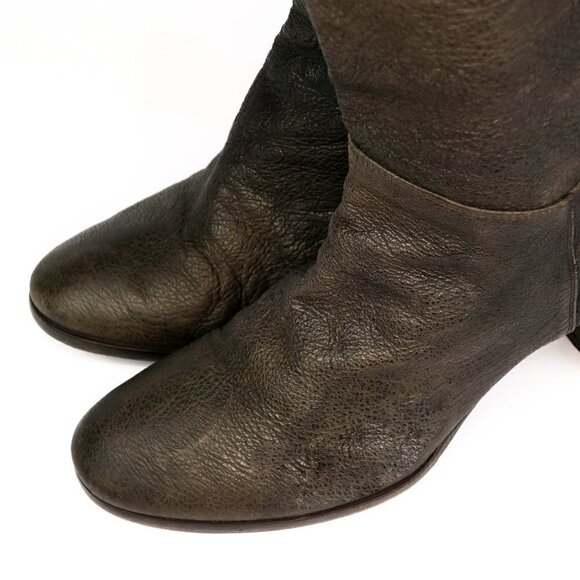 Hugo Boss Pebble Full Grain Mid Calf Leather Boots - Picture 2 of 6